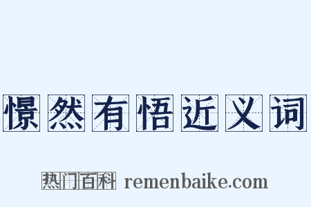 憬然有悟近义词是什么意思的图片